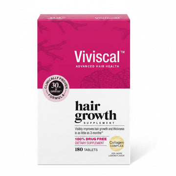 Viviscal Hair Growth Supplements for Women, Thicker Fuller Hair Support for Thinning Hair and Hair Loss, with Biotin and Marine Collagen, Drug-Free, 180 Tablets, 90-Day Supply