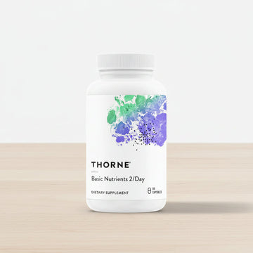 THORNE - Basic Nutrients 2/Day - Comprehensive Daily Multi-Vitamin with Optimal Bioavailability - Vitamin & Mineral Formula - Third-Party Certified - Gluten, Dairy & Soy-Free - 60 Capsules