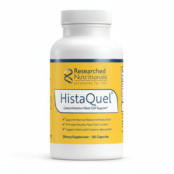 Researched Nutritionals HistaQuel - Dual-Action Histamine & Mast Cell Support Formula - Clinically Researched Flavonoid & Herbal Formula with Stinging Nettle & Black Cumin Seed Oil, 120 Capsules