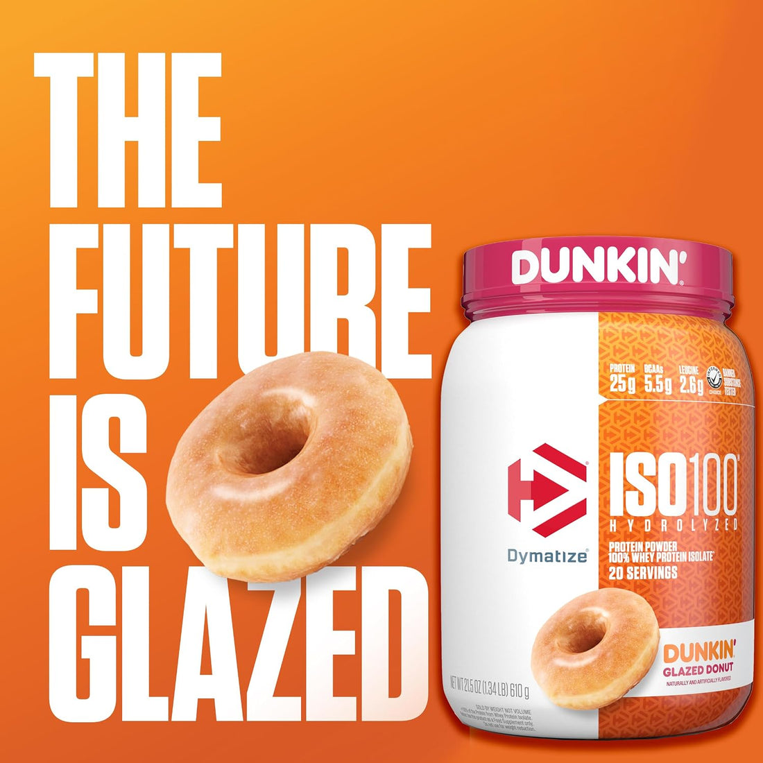 Dymatize x Dunkin' Glazed Donut ISO100 Whey Protein Powder