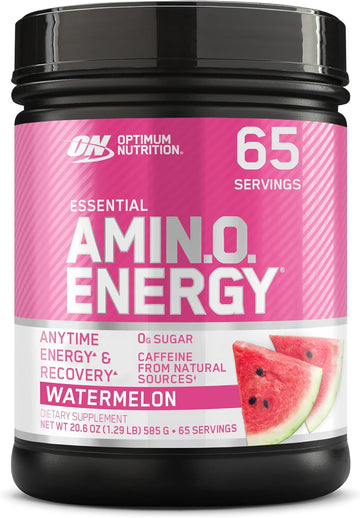 Optimum Nutrition, Amino Energy - Pre Workout with Green Tea, Bcaa, Amino Acids, Keto Friendly, Green Coffee Extract, Energy Powder - Watermelon, 65 Servings