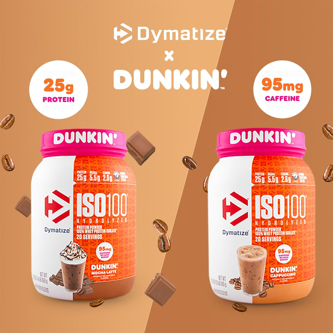 Dymatize x Dunkin' Mocha Latte ISO100 Whey Protein Powder